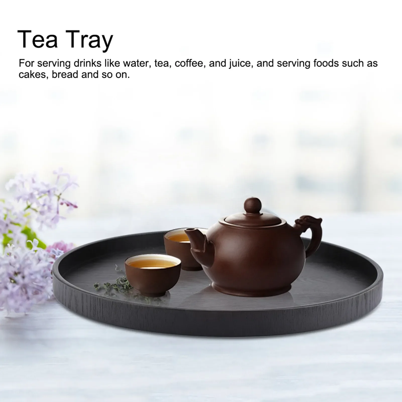 Round Shape Solid Wood Tea Cof - Food Snacks Restaurant ulasan dan harga