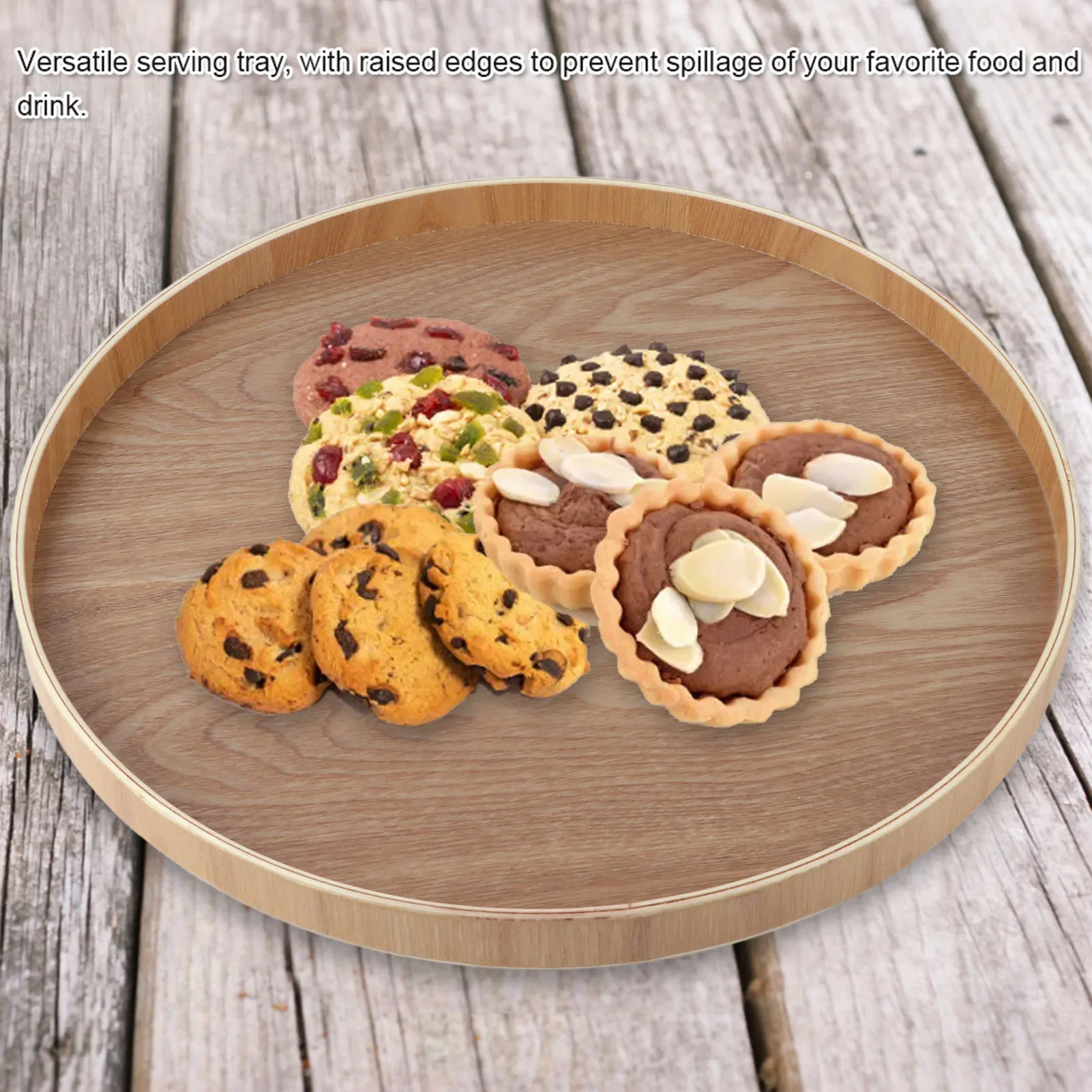 Round Shape Solid Wood Tea Cof - Food Snacks Restaurant ulasan dan harga