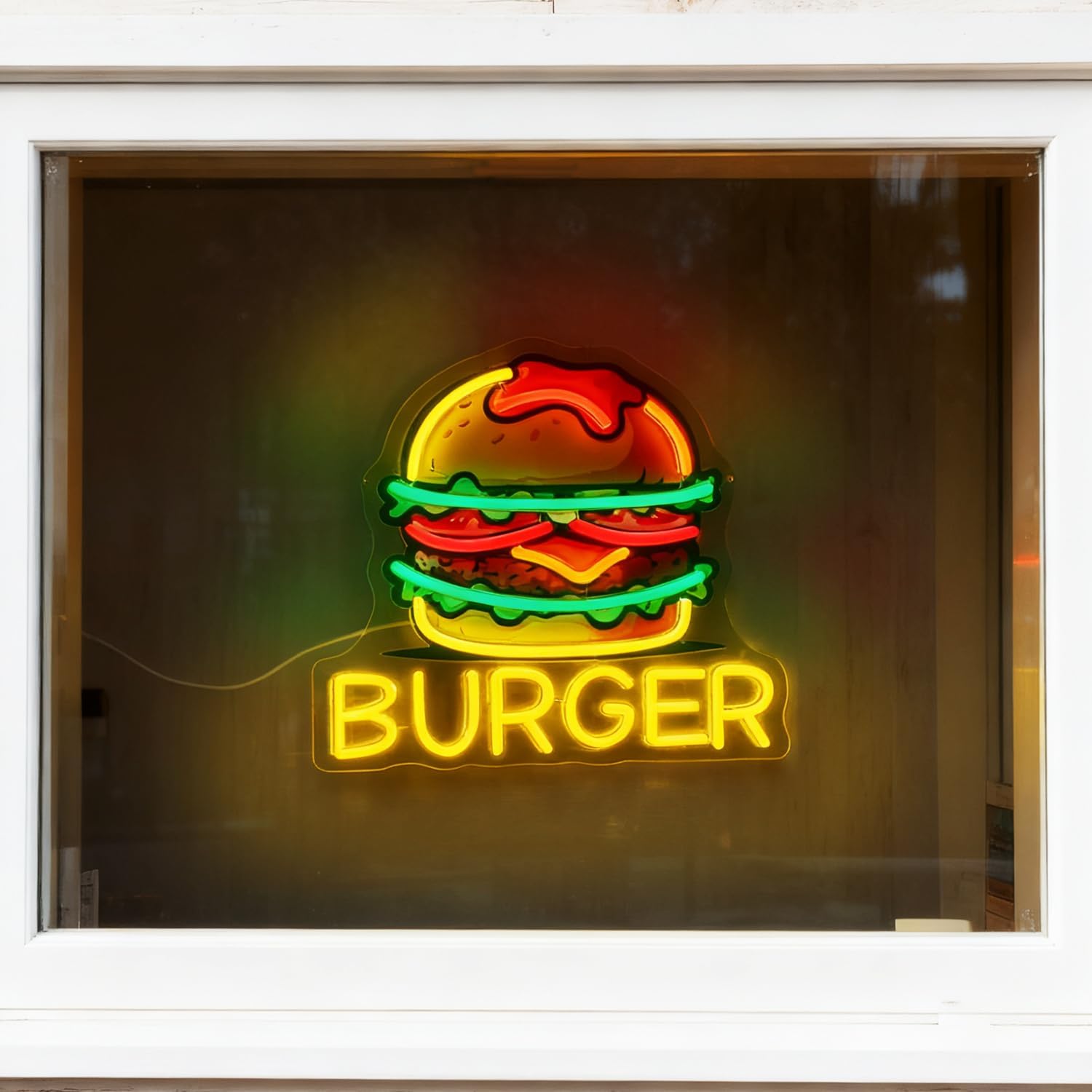 Burger Neon Sign, LED Hamburge - Food Snacks Restaurant ulasan dan harga